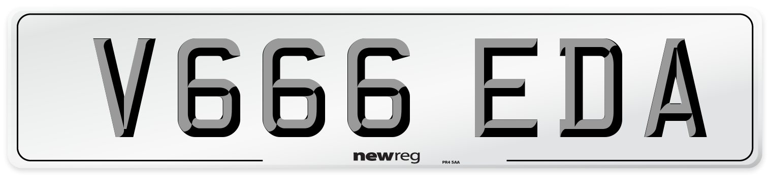 V666 EDA Number Plate from New Reg